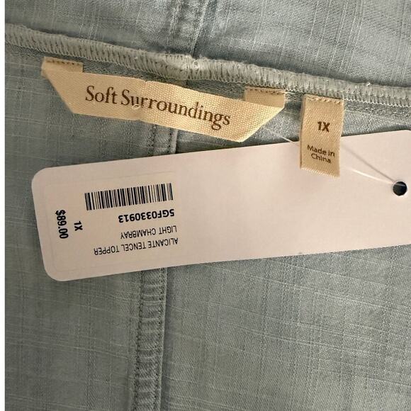 Soft Surroundings Light Chambray Drape Alicante Tencel Topper 1X Fall Layering - Picture 5 of 8